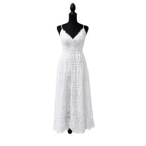 Charlotte Russe Crochet Lace Midi‎ Dress Women XS White